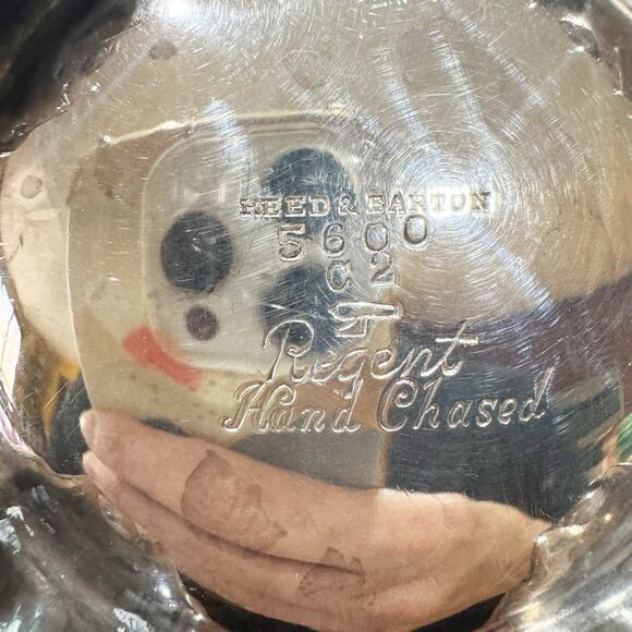 Reed & Barton Regent 5600 C2 silver plated set of 5 coffee/tea set Hand Chased - Picture 8 of 12